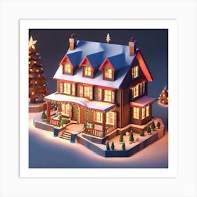 Christmas House 100 Art Print