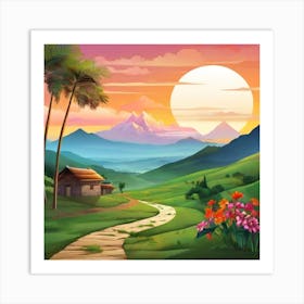 Landscape Painting 10 Art Print