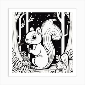 Squirrel In The Woods 48 Art Print