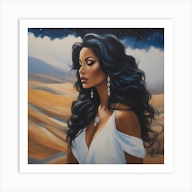 Woman In The Desert Art Print