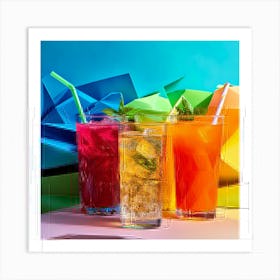 Firefly Bold Geometric Layers For Vibrant Soft Drinks 29913 Art Print