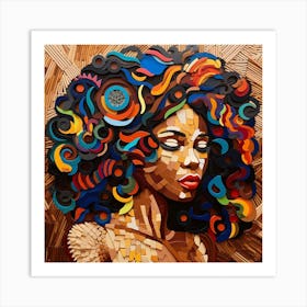 African Woman With Afro 4 Art Print