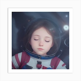 Girl In Space Art Print