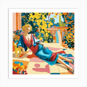 Woman In A Blue Dress Matisse Art Print