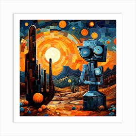 Robot In The Desert 5 Art Print