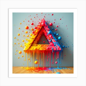 Triangle With Paint Splashes Art Print