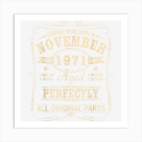 Vintage November 1971 Birthday Art Print