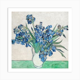 Irises In A Vase Art Print