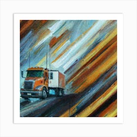 Truck On The Road 3 Art Print