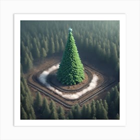 Christmas Tree In The Forest 46 Art Print