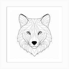 Geometric Wolf Head Art Print