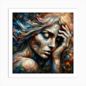 Colorful Abstract Woman Portrait - Modern Wall Art Print Art Print