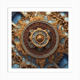 Azure And Gold Art Print