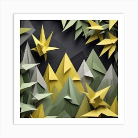 Origami Mountains Art Print