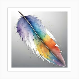 Watercolor Feather Art Print