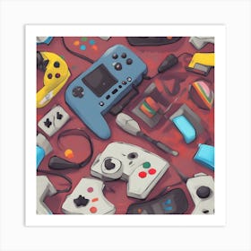Video Game Controllers Art Print