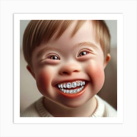 Smiley Boy With Braces Art Print