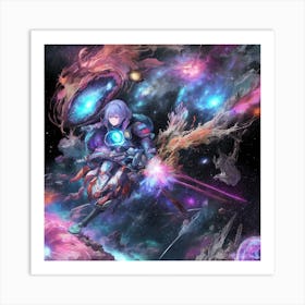 Space Traveler Anime  Art Print