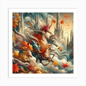 Horses In The Sky Art Print