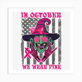 In October We Wear Pink Sugar Skull Art Print