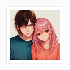 Anime Couple 4 Art Print