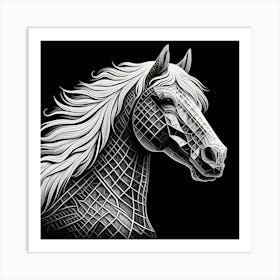 Abstract Horse Head Vector Illustration Art Print