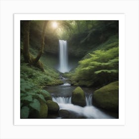 Waterfall In The Forest 1 Art Print