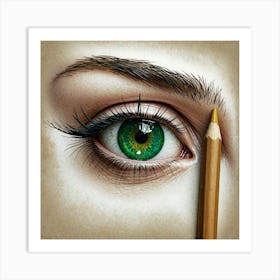 Eye With Pencil Art Print