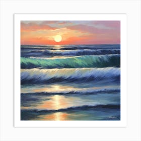 Sunset At The Beach 31 Art Print