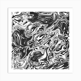 Abstract Black And White Marble Pattern Art Print