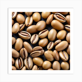 Coffee Beans On A Black Background 2 Art Print