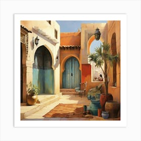 Mediterranean Courtyard art print Art Print