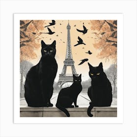 Cats In Paris 1 Art Print