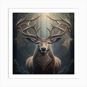 Deer In The Forest Art Print