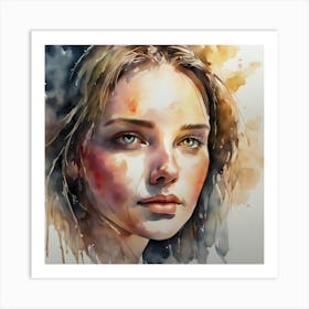 Watercolor Portrait Of A Woman 18 Art Print