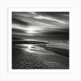 Beach At Night Art Print