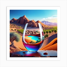 Wine Glass In The Desert 4 Art Print