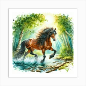 Horse In The Forest 1 Art Print