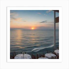 Sunset At The Restaurant Art Print