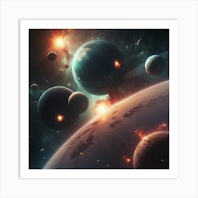 Planets In Space 1 Art Print