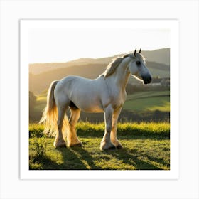 white horse Art Print