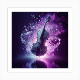 Violin With Music Notes Art Print