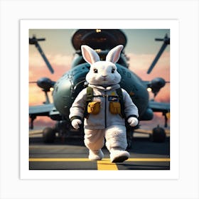 Bunny In Uniform Art Print