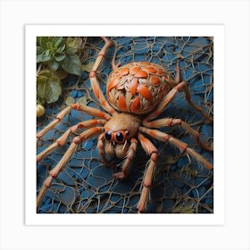 Spider On Netting Art Print