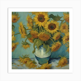 Sunflowers In A Vase 2 Art Print