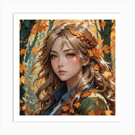 Autumn Girl Art Print