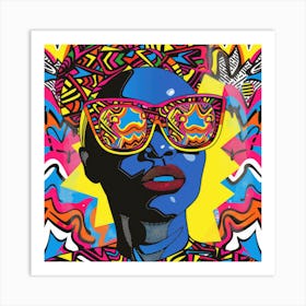 Vibrant Shades Series. Contemporary Pop Art With African Twist, 5 Art Print