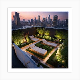 Nyc Rooftop Garden Art Print