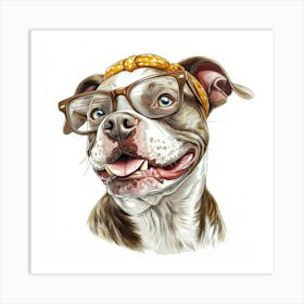 Pit Bull Dog Portrait Art Print