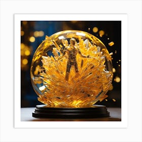 Crystalline Fire with Translucent Glowing Crystals Art Print